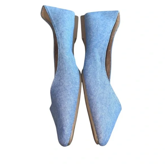 Old Navy Chambray Pointed-Toe Flats – Size 10 - Picture 4 of 7